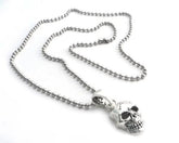NSBC-SKXL Skull Pendant on Stainless Steel 3" shot beed ball chain